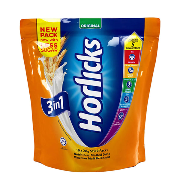 Horlicks 3 in 1 Original Nutritious Malted Drink 28g x 10
