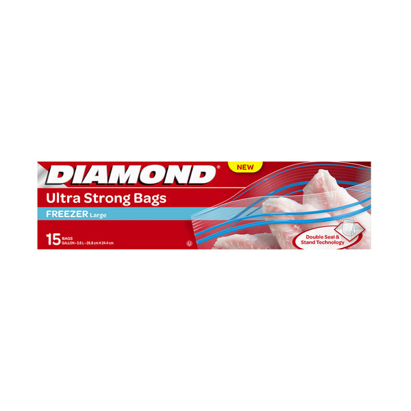 Diamond Freezer Zipper Storage Bags Large 15pcs/pack (highest price)