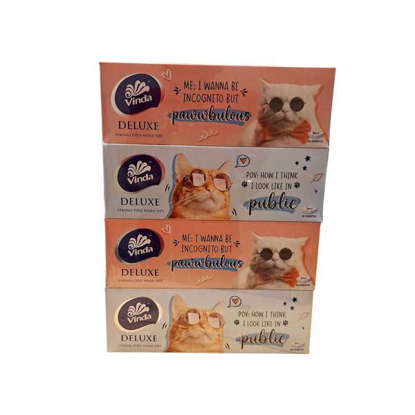 Vinda Deluxe 3Ply Facial Tissue Blue 80pcs x 4 (highest price)