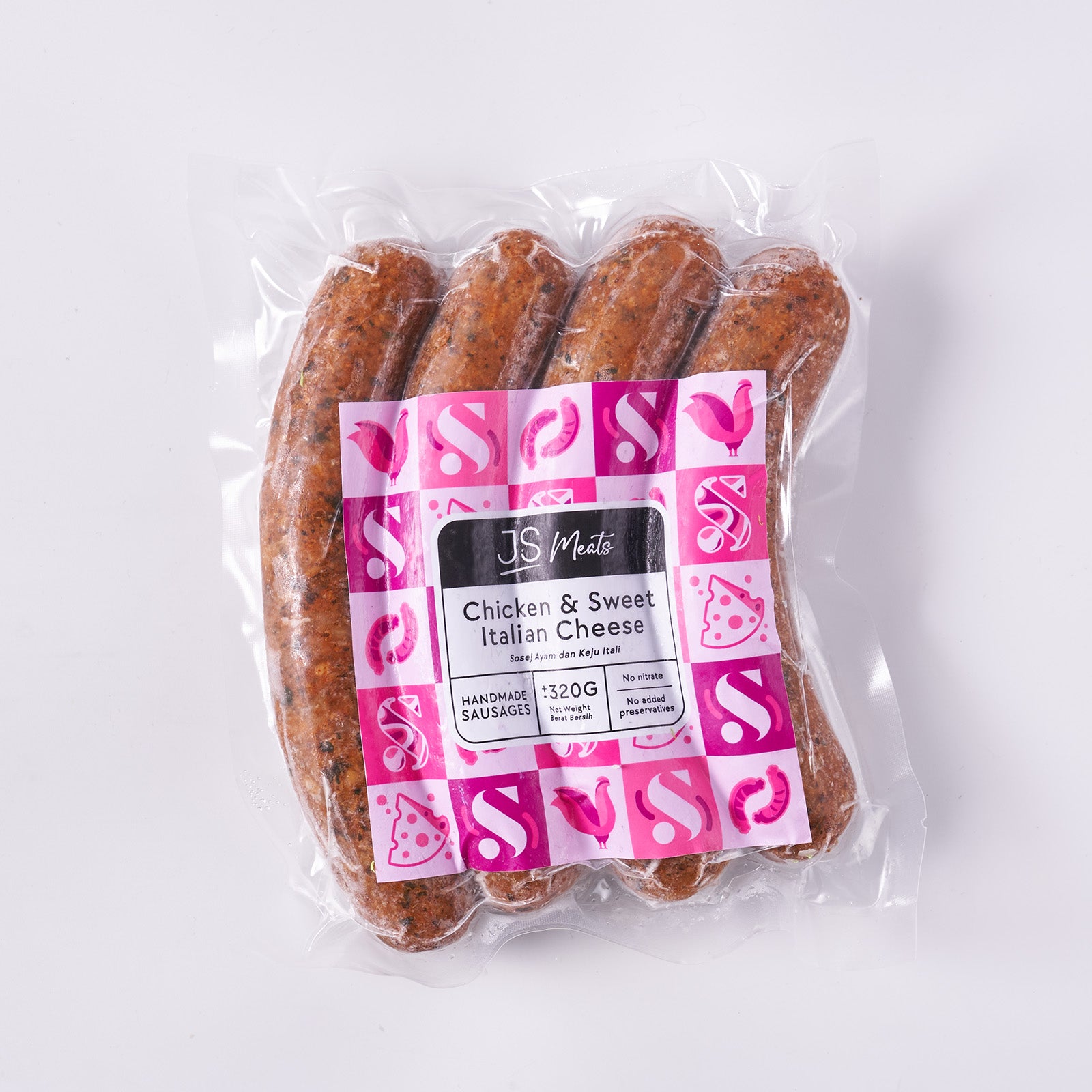JS Meats Chicken Italian Sweet Cheese Sausage 4pcs/pack