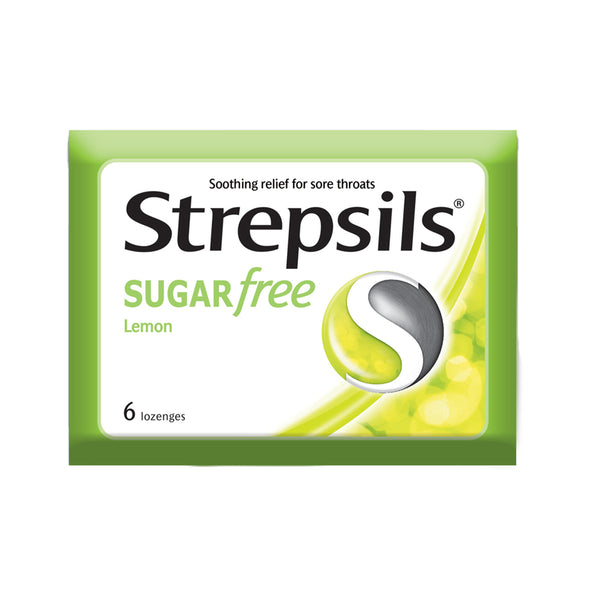 Strepsils Lozenges for Sore Throats Sugar Free Lemon 6pcs/pack (highest price)