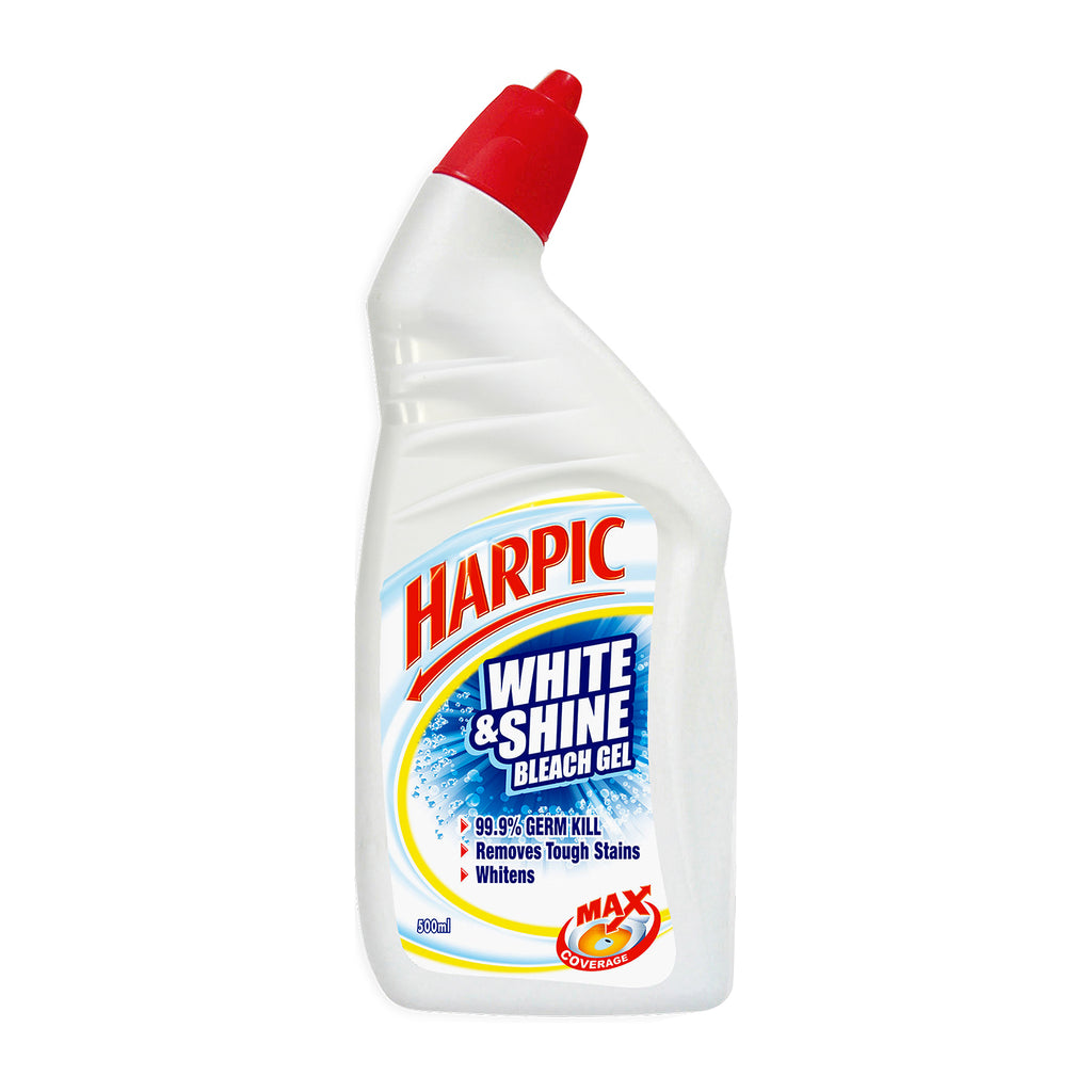 Harpic White and Shine Bleach Gel Toilet Cleaner 500ml x 2