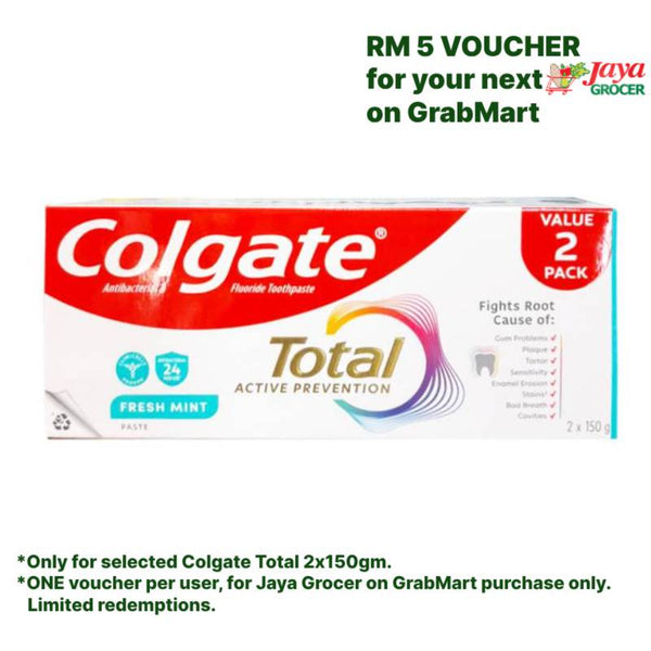 Colgate Total Clean Mint Toothpaste 150g x 2