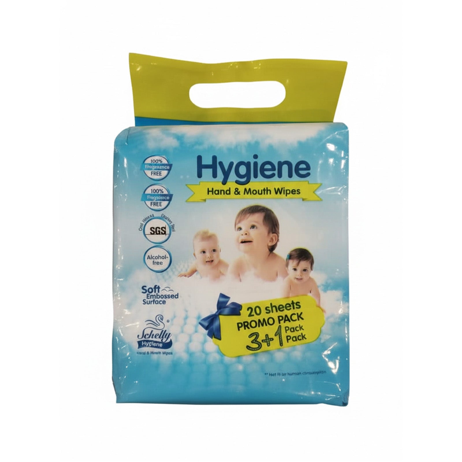 Schelly Hygienic Baby Hand and Mouth Wipes Handy Pack 3+1 20pcs/pack