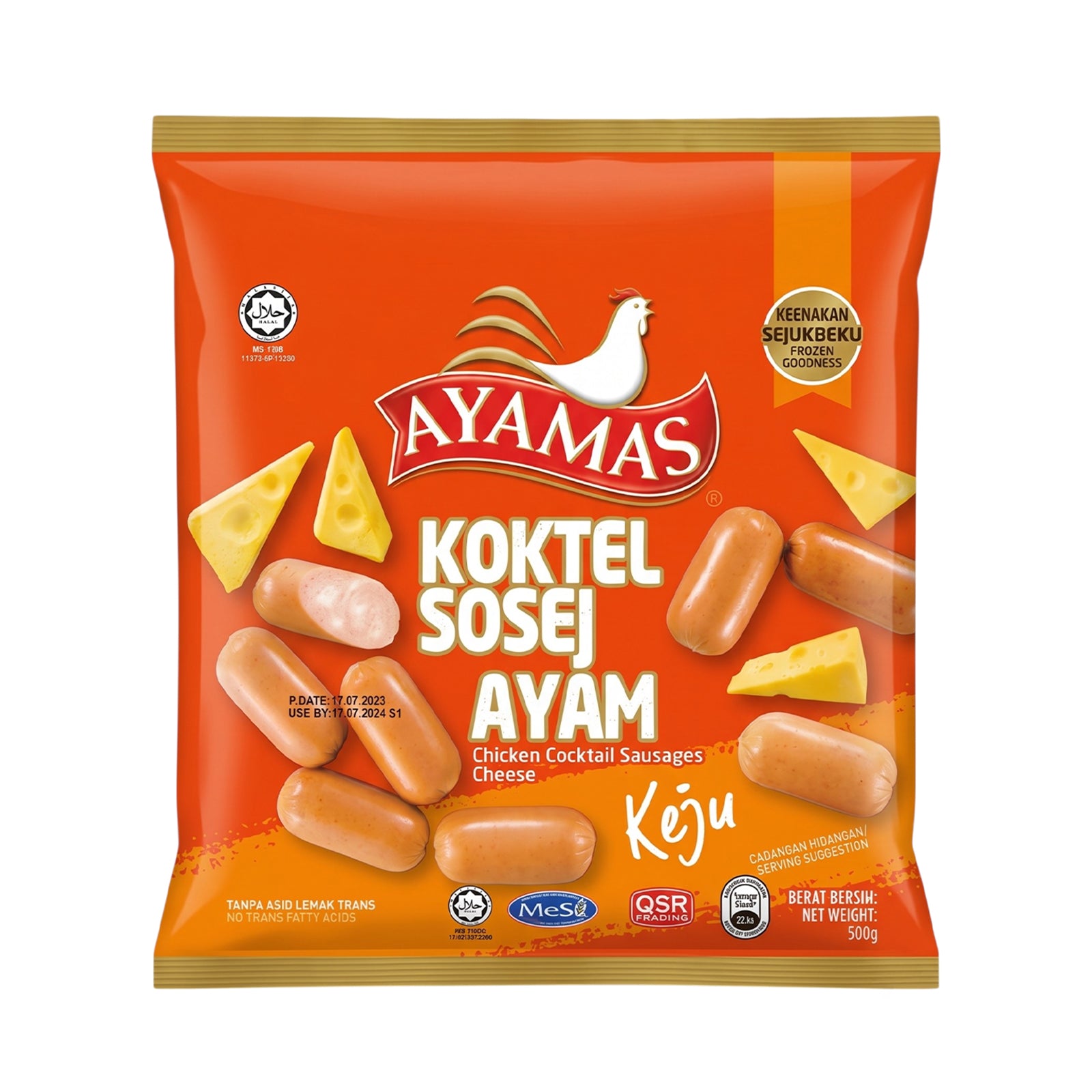 Ayamas Premium Cheese Chicken Cocktail Sausages 500g