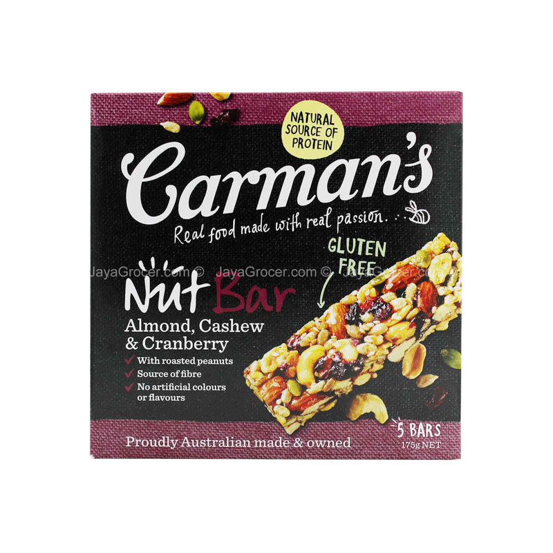 Carman's Almond, Cashew, Cranberry, Roasted Nut Bars 175g