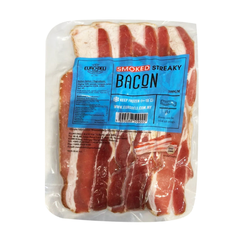 [NON-HALAL] Euro Deli Smoked Streaky Bacon 200g