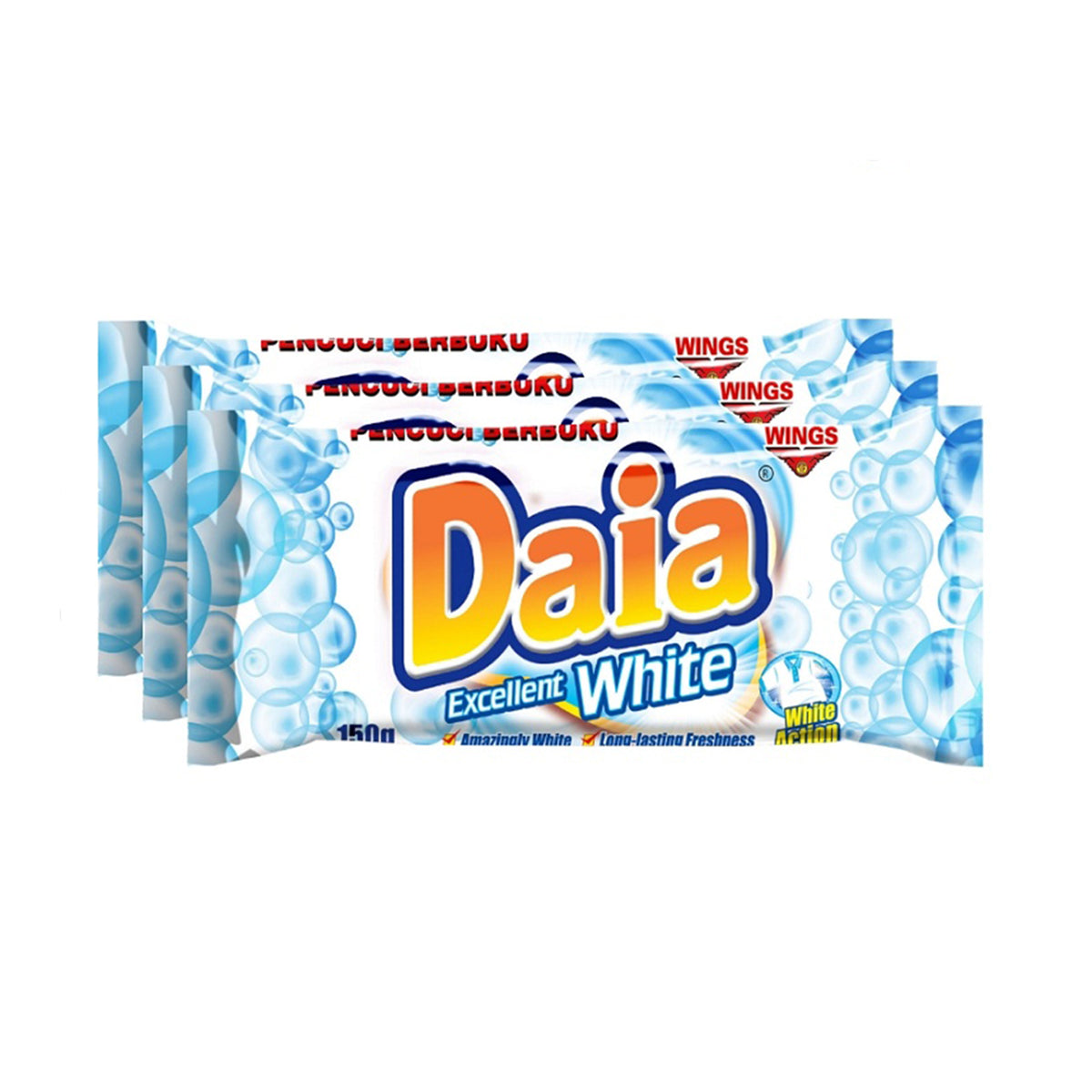 Daia Laundry Bar Detergent White 150g x 3
