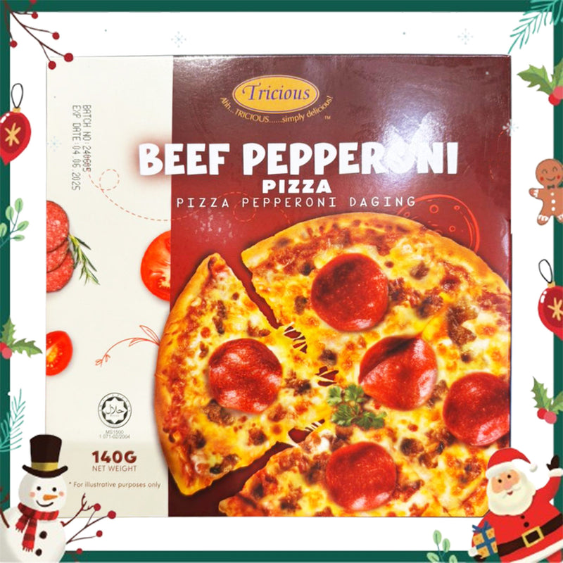 Tricious 6 Inches Beef Pepperoni Frozen Pizza 140g