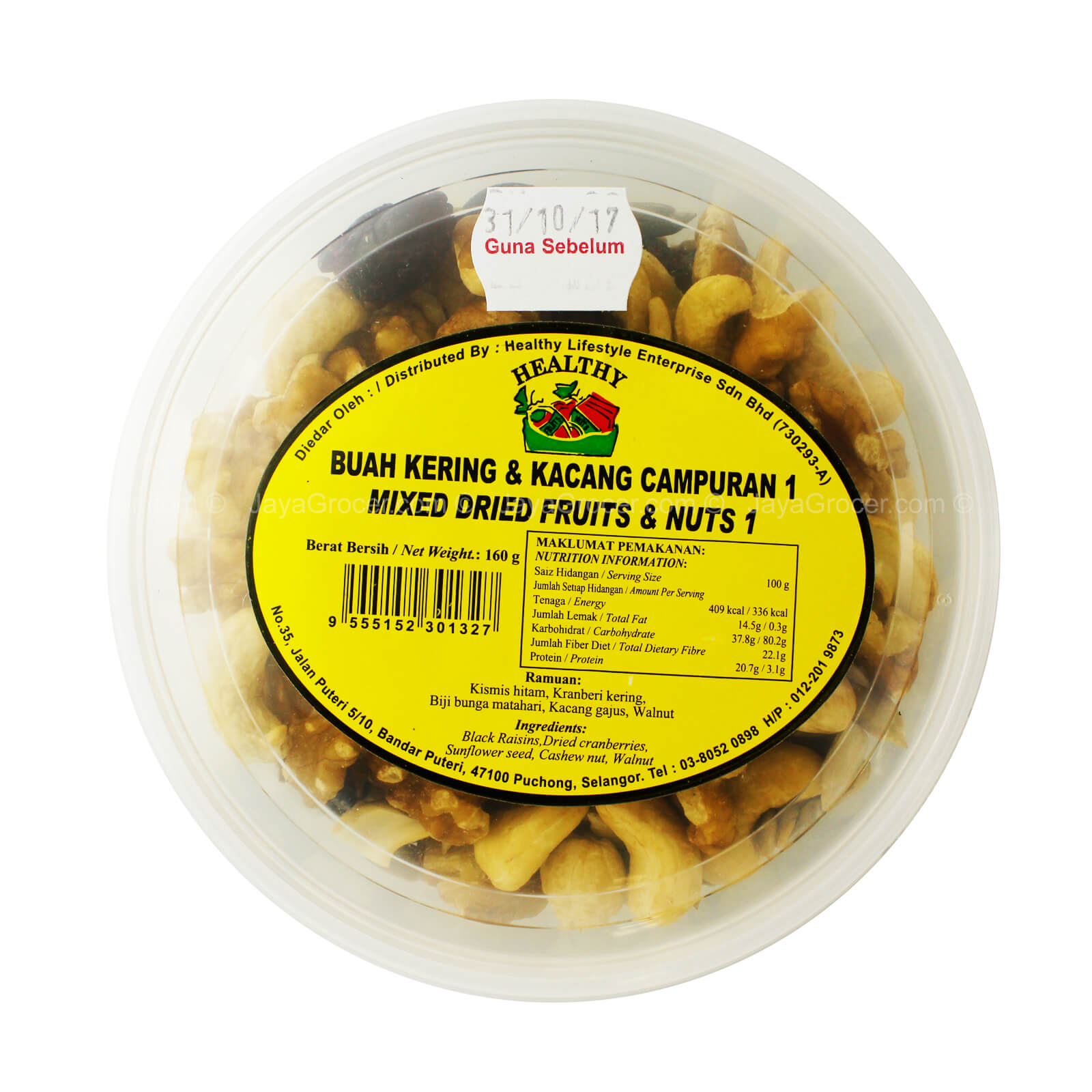 Healthy Mixed Dried Fruits and Nuts (Buah Kering dan Kacang Campuran) 160g