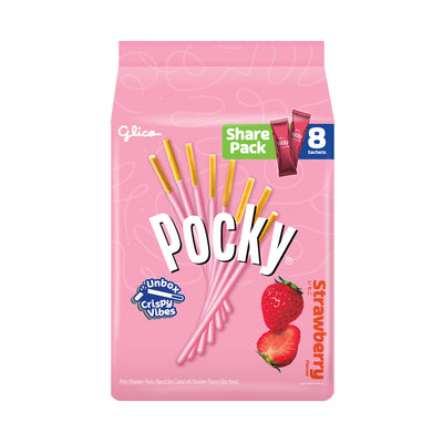 Glico Pocky Biscuit Stick Family Pack Strawberry Flavour 17.5g x 8