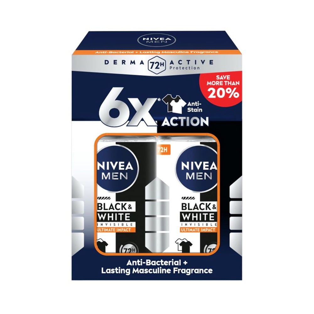 Nivea for Men Black & White Roll On Deodorant 50ml + 25ml