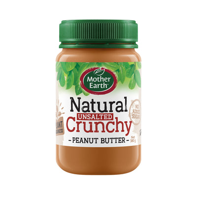 Mother Earth Unsalted Crunchy Peanut Butter 380g