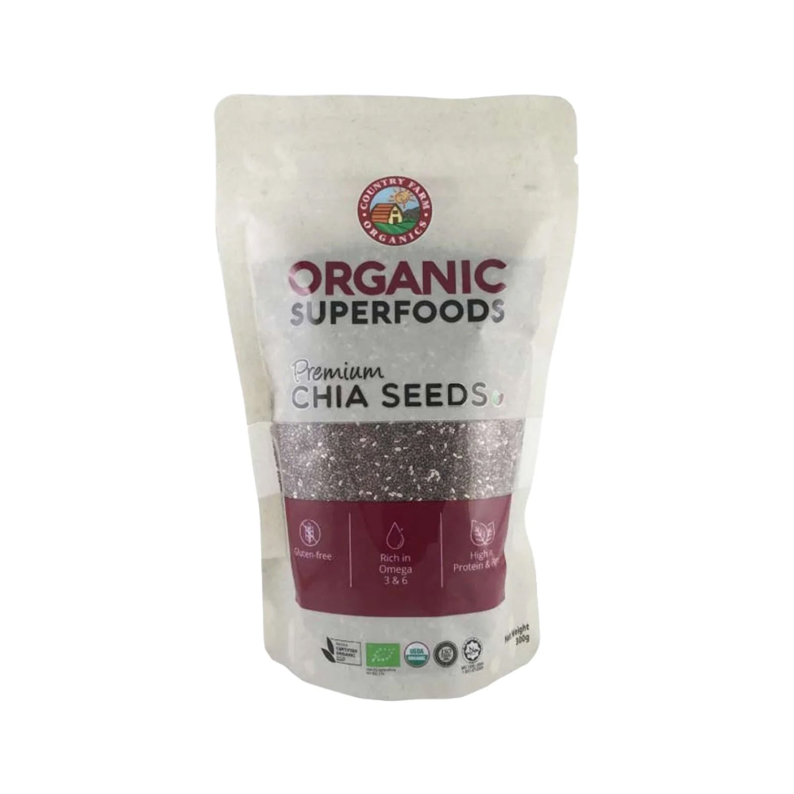 Country Farm Organics Certified Organic Chia Seeds 300g