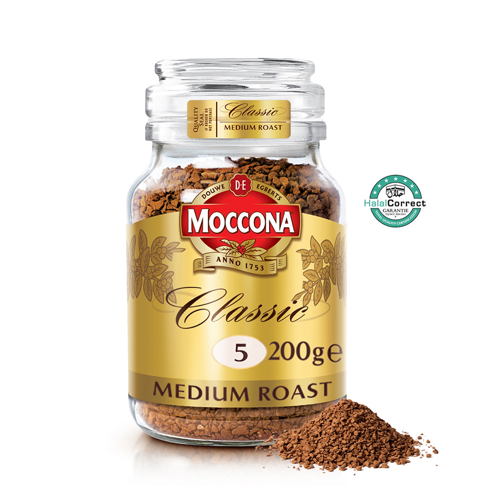 Moccona Classic Medium Roast Intensity 5 Freeze Dried Instant Coffee 200g