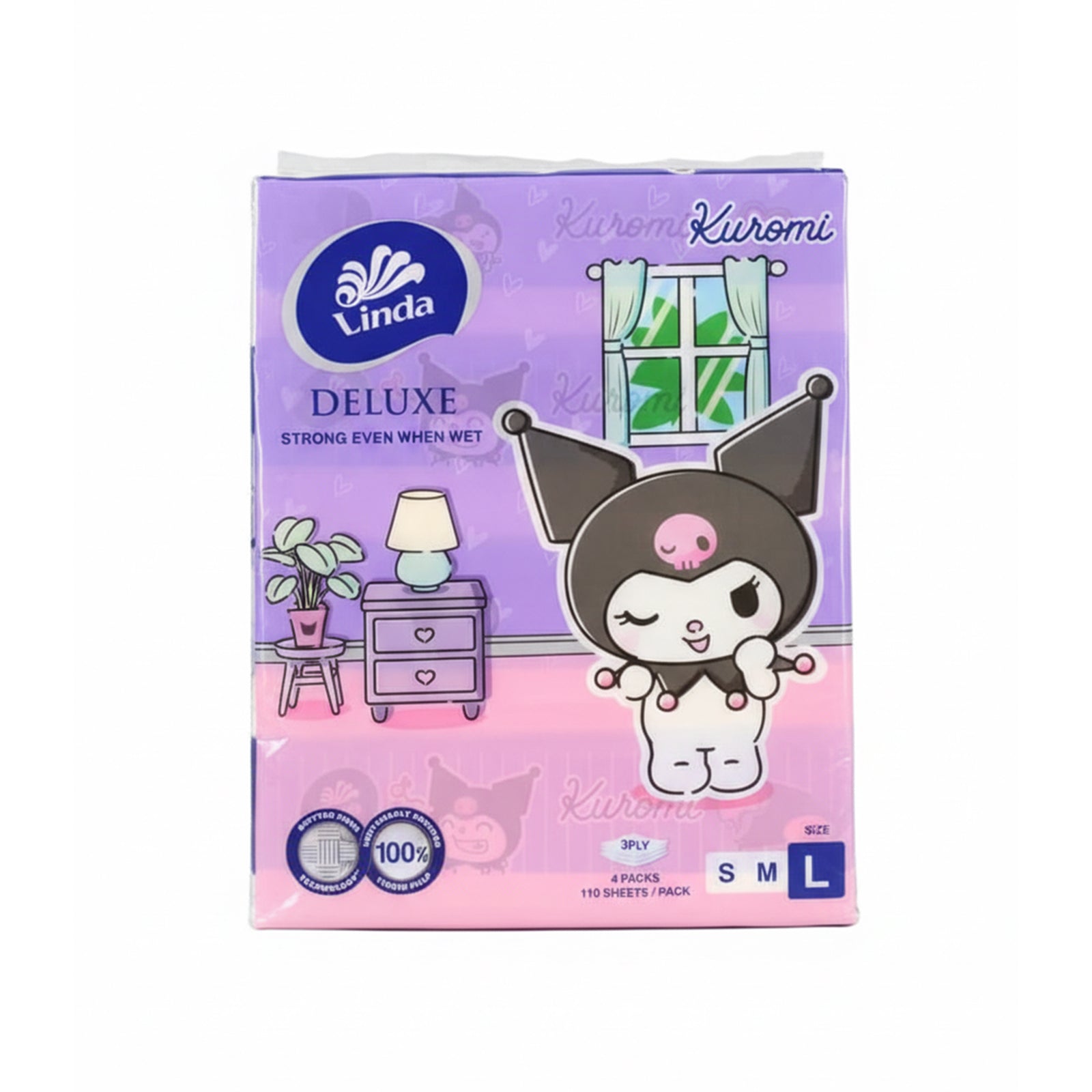 Vinda Deluxe 3ply Facial Tissues Soft Pack 110pcs x 4