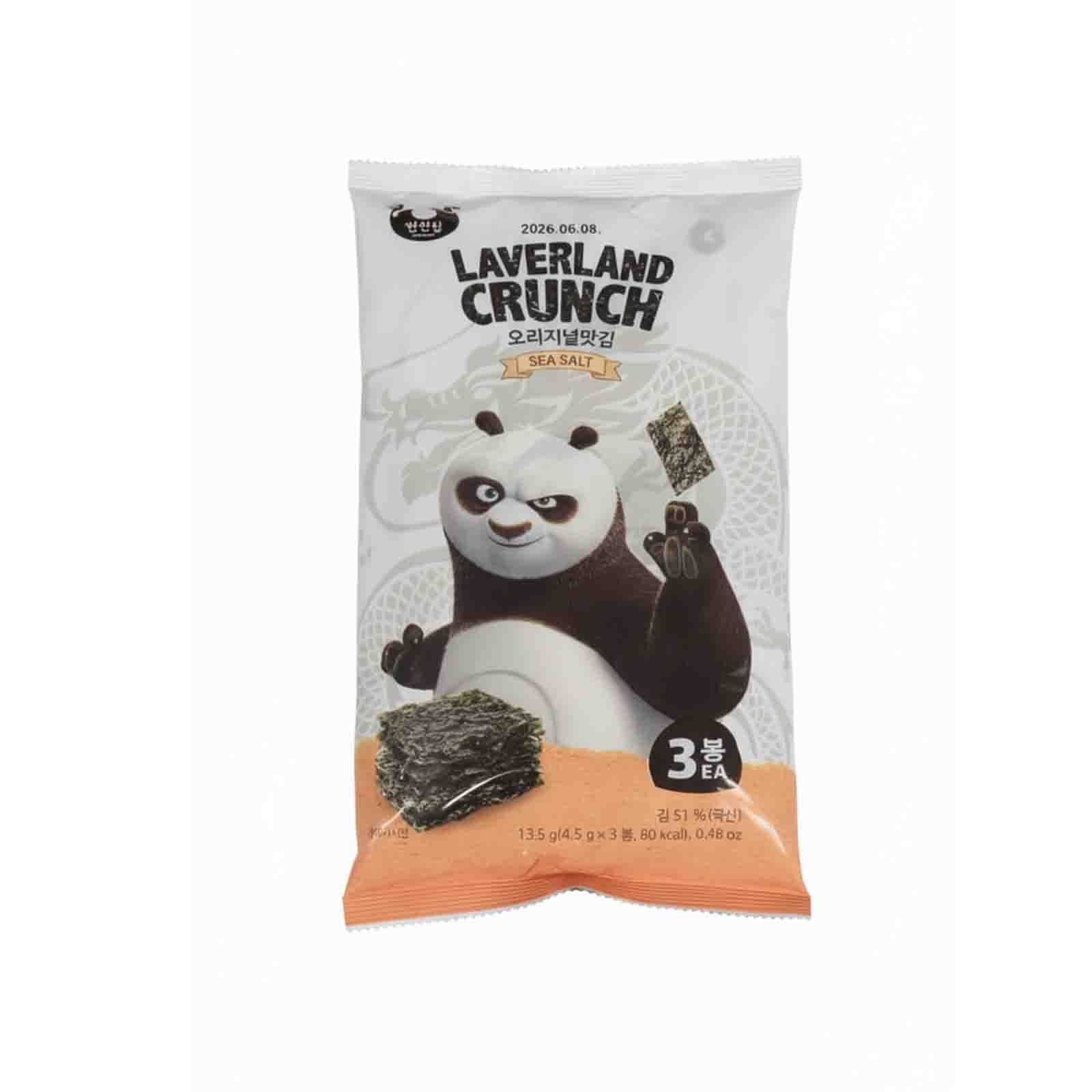 Manjun Laverland Crunch Sea Salt Korean Seaweed 4.5g x 3