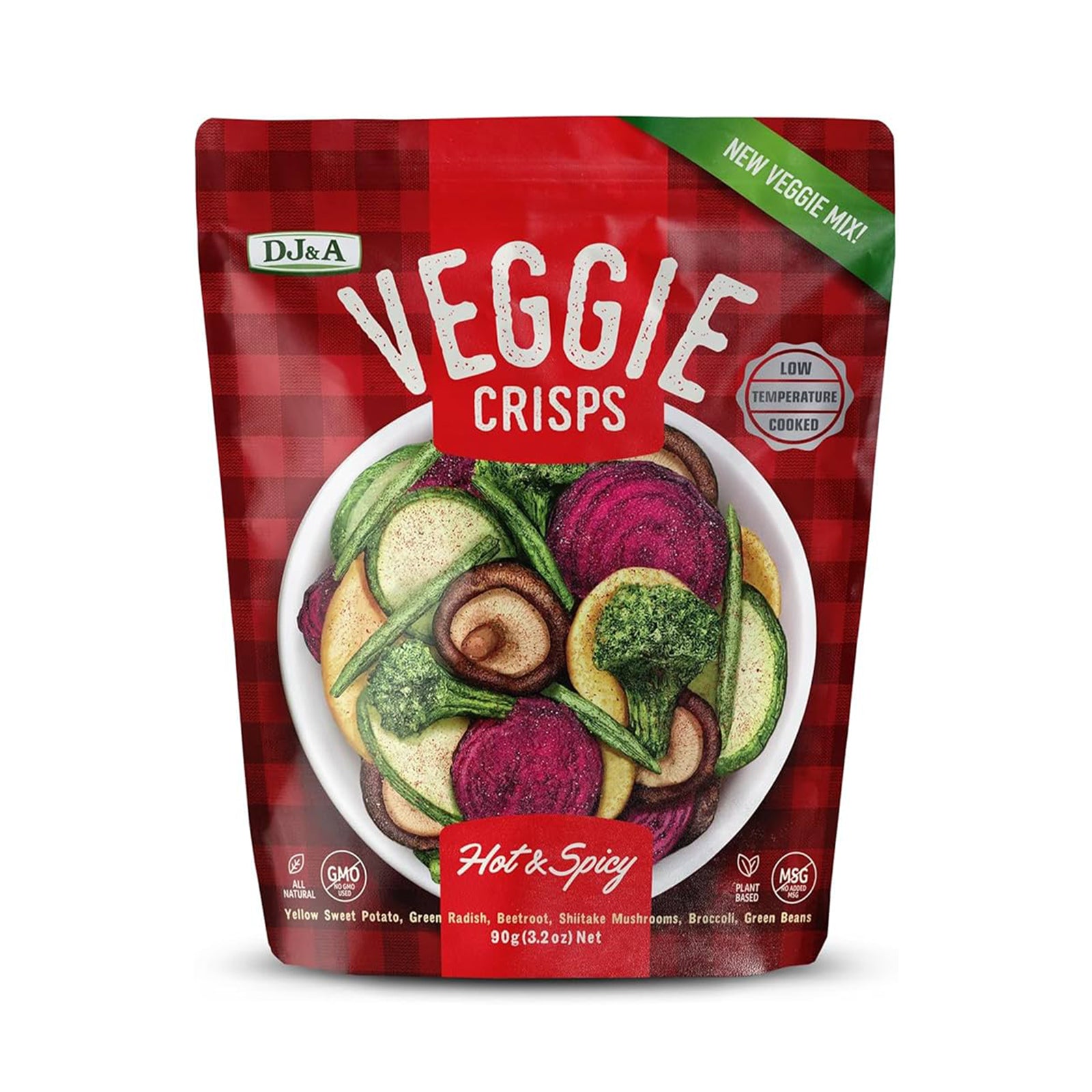 DJ and A Veggie Crisps Hot and Spicy 90g