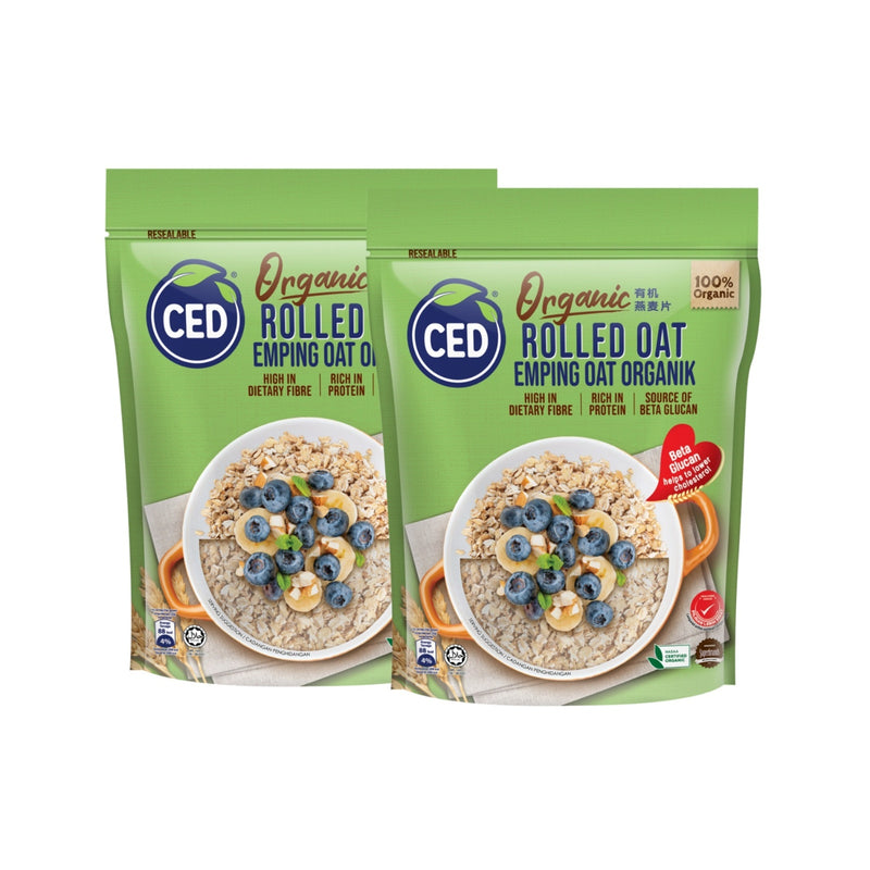 CED Organic Rolled Oat Regular (Twinpack) 500g x 2