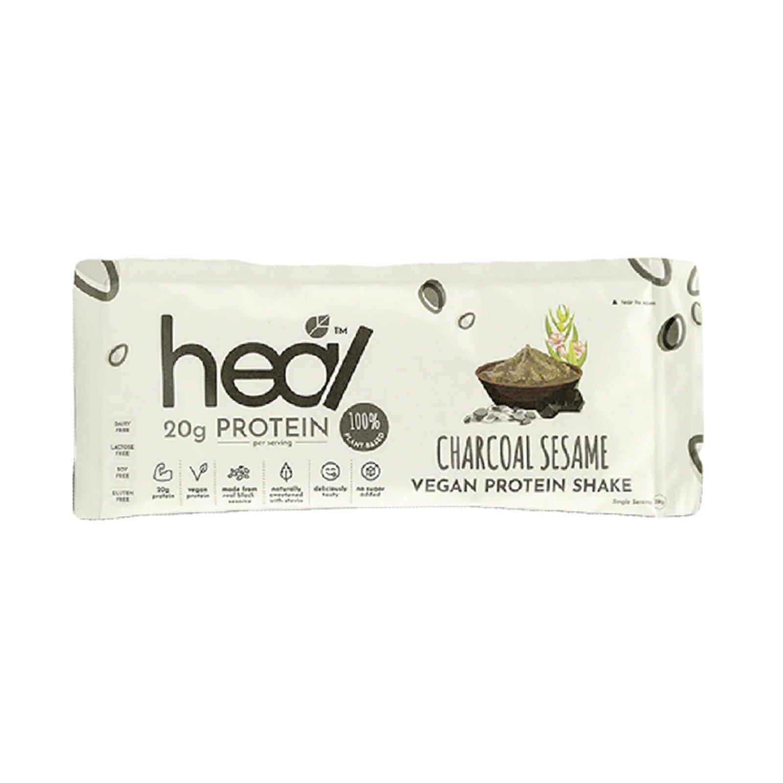 Heal Vegan Protein Charcoal Sesame 39g