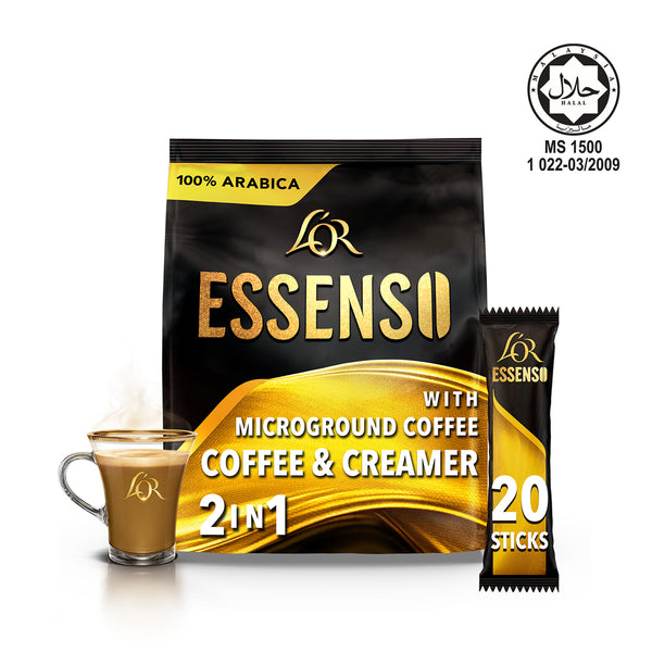 Lor Essenso Coffee & Creamer with MicroGround Instant 2 in 1 Coffee 16g x 20