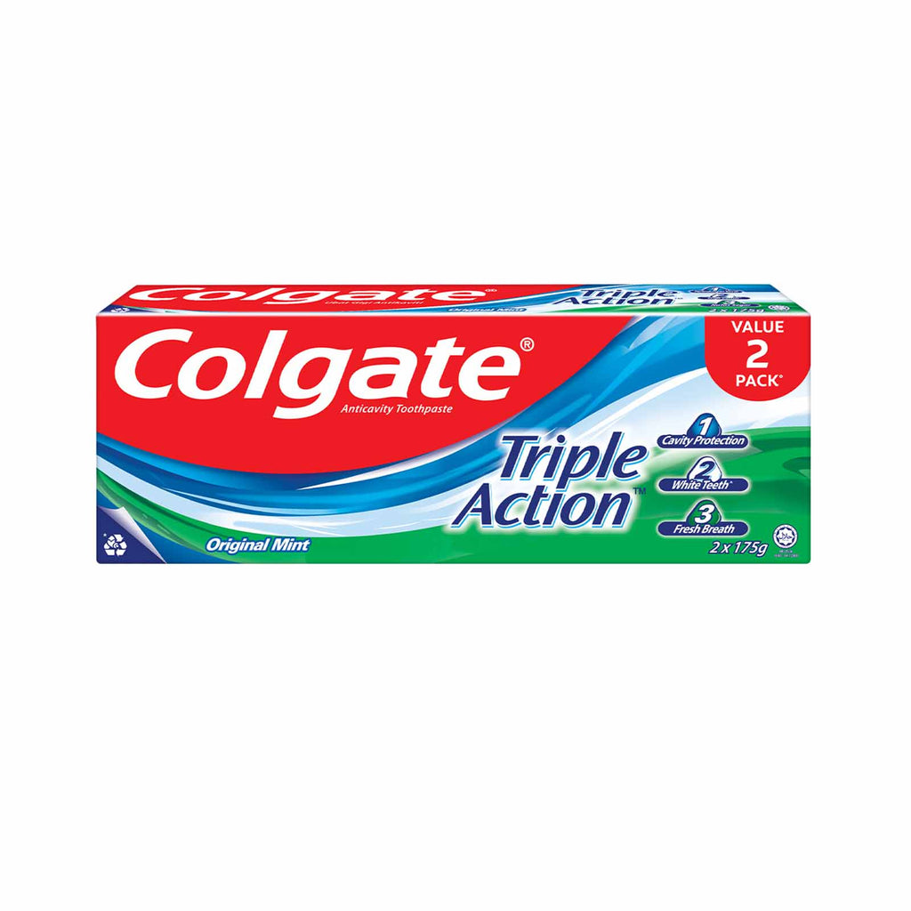 Colgate Triple Action Toothpaste Twinpack 175g x 2