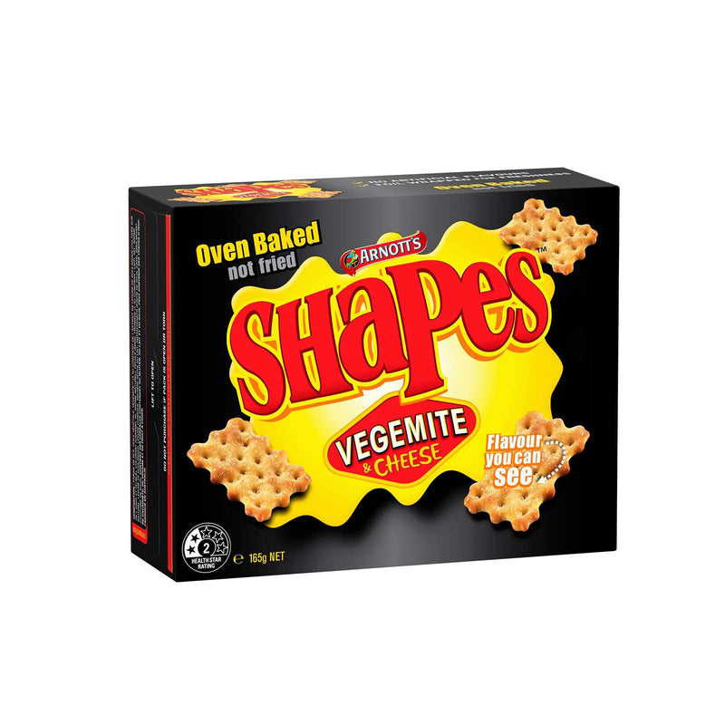 Arnotts Shapes Biscuits Vegemite and Cheese Flavour 165g