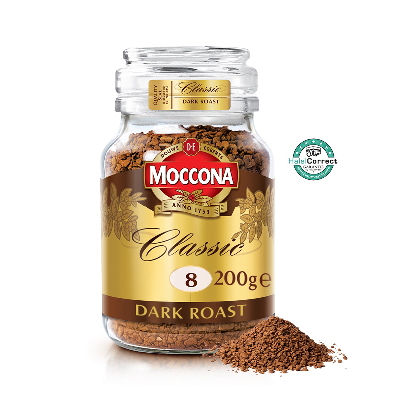 Moccona Classic Dark Roast Intensity 8 Freeze Dried Instant Coffee 200g