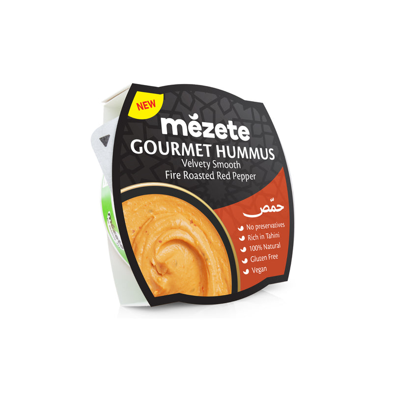 Mezete Gourmet Hummus Fire Roasted Red Pepper Dips 215g