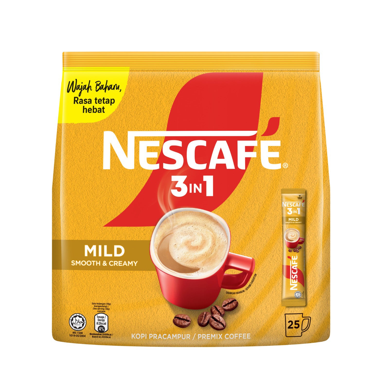 Nescafe Blend & Brew Mild 3 in 1 Instant Coffee 18g x 25