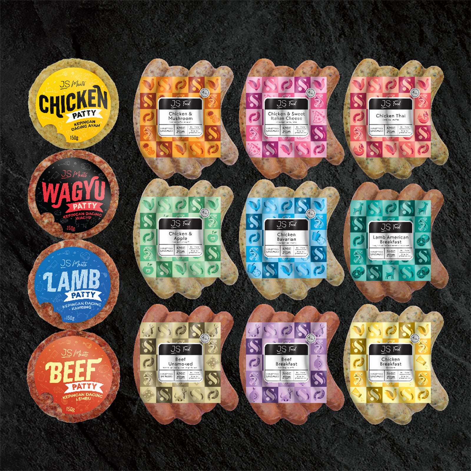 JS Meats Chicken Apple Sausage 4pcs/pack