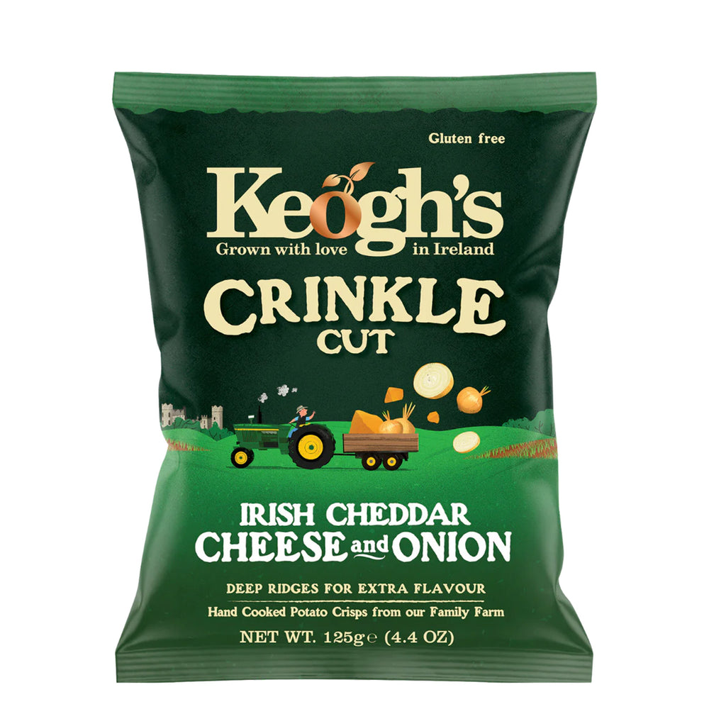 Keoghs Crinkle Cut Cheddar Cheese And Onion 125g