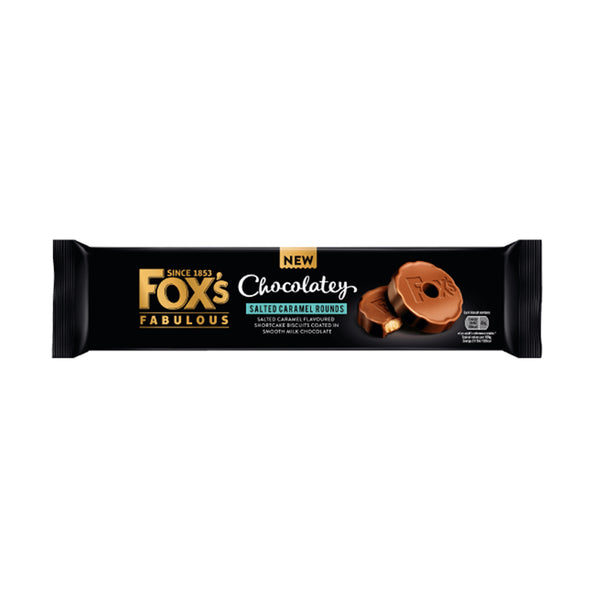 Foxs Chocolatey Salted Caramel Chocolate Rounds 130g (highest price)