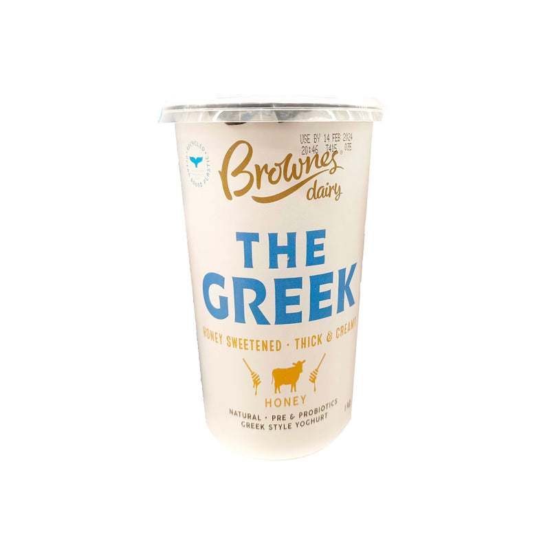 Brownes Greek Yogurts with Honey 1kg