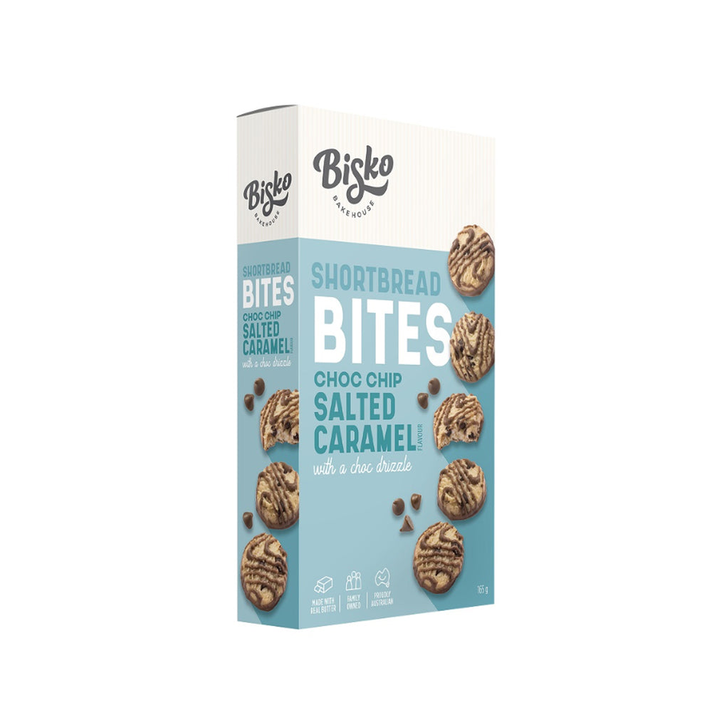 Bisko Bakehouse Bites Chocolate Chip Salted Caramel Shortbread 165g