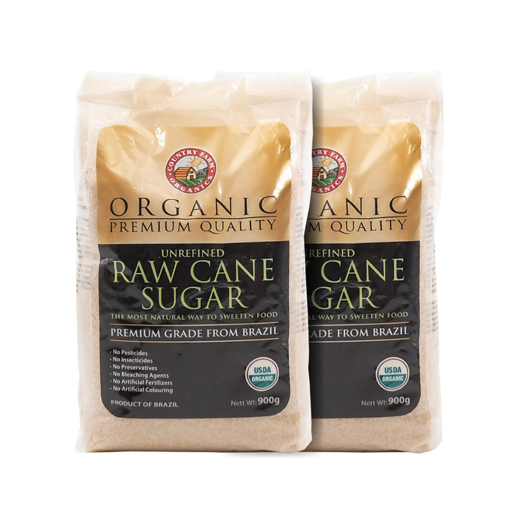 Country Farm Organic Raw Cane Sugar (Packet) 900 x 2