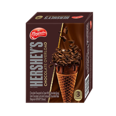 Magnolia Hersheys Chocolate Overload Cone Ice Cream 110ml x 3