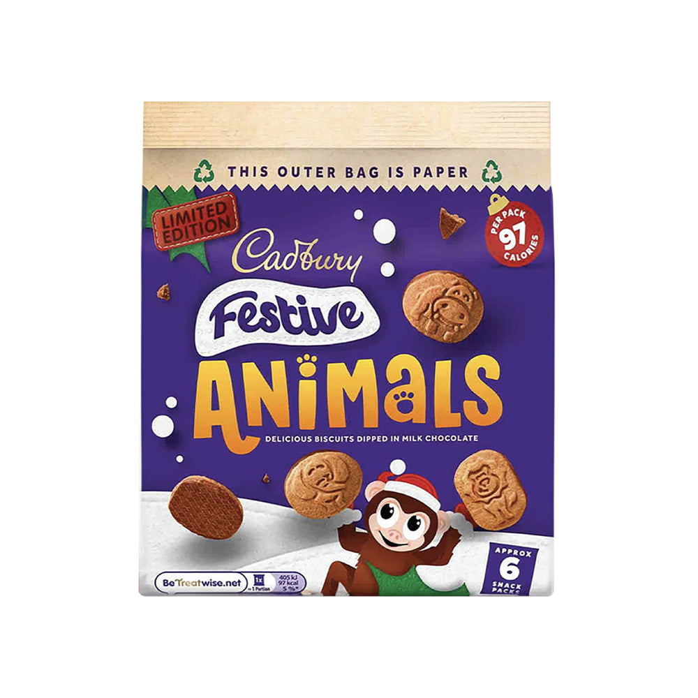 Cadbury Festive Animals Biscuits 19.9g x 6