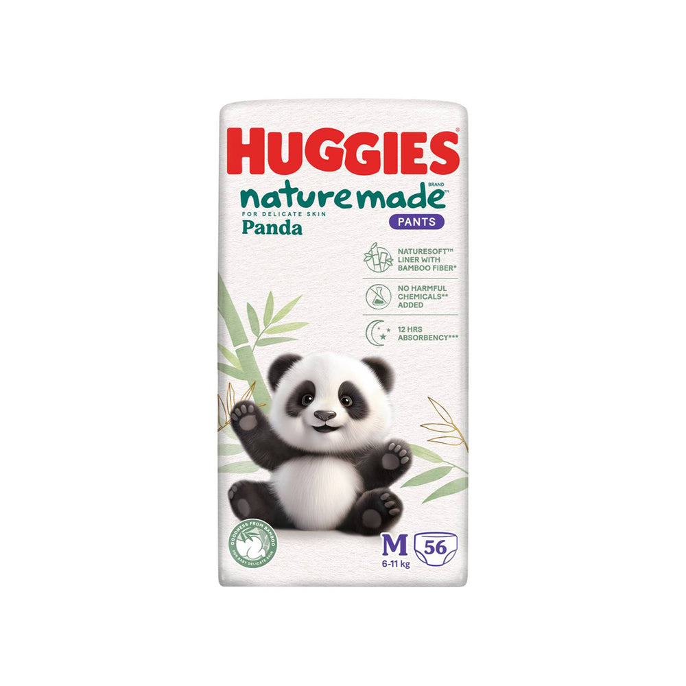 Huggies Naturemade Panda Pants Super Jumbo Medium Size 56sheets