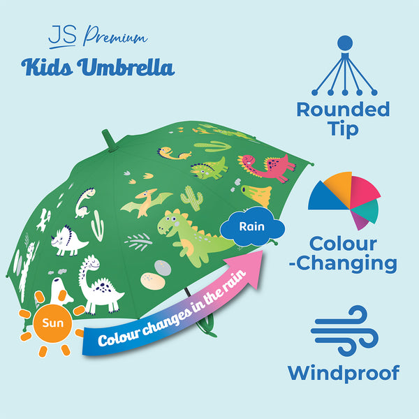 JS Premium Kids Umbrella Green Dinosaur 1unit (highest price)