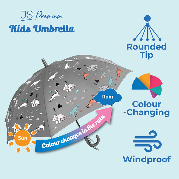 JS Premium Kids Umbrella Grey Dinosaur 1unit (highest price)