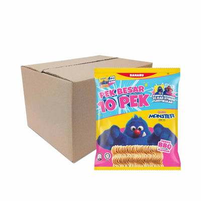 Mamee Monster Noodle Snacks BBQ Flavour Family Pack 20g x 10