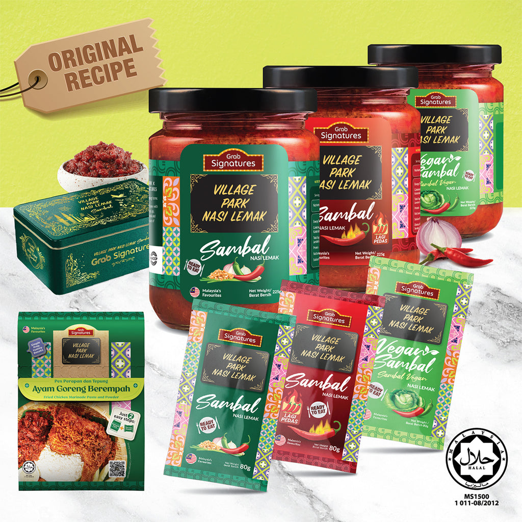 Grab Signatures Village Park Nasi Lemak Lagi Pedas Sambal Sachet 80g