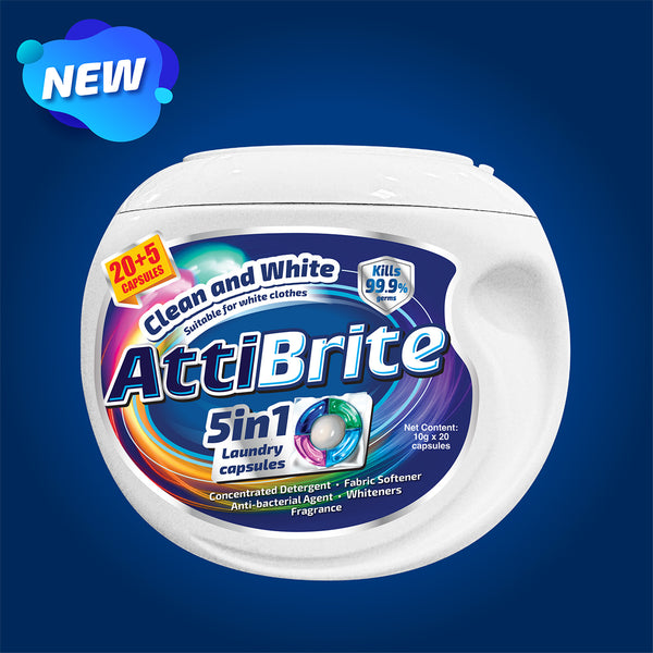 Attibrite Laundry Capsules Clean & White 10g x 20