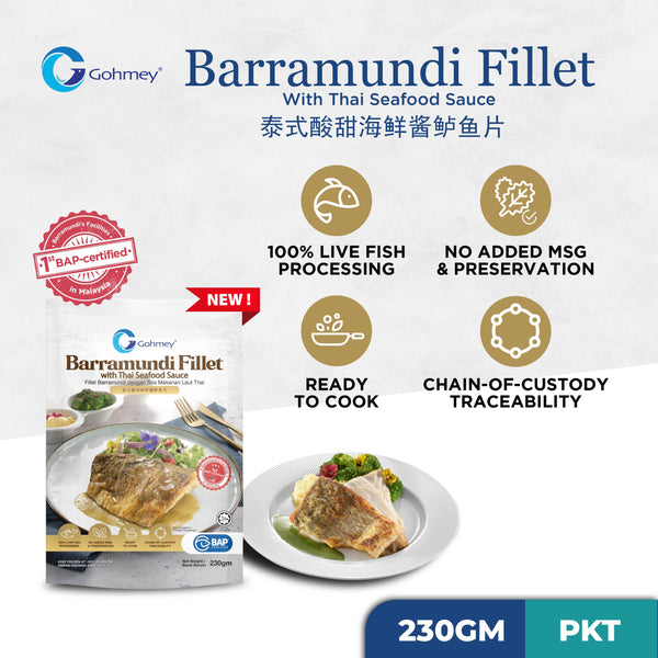 Gohmey Barramundi Portion with Thai Seafood Sauce 230g+/- (highest price)