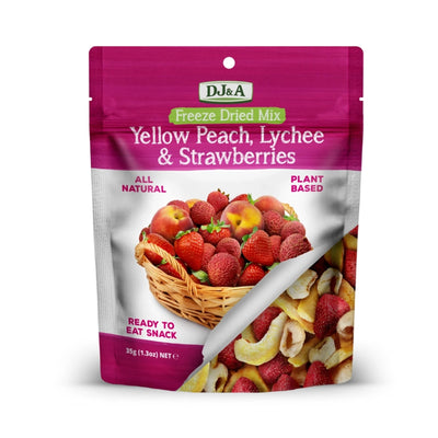 DJ and A Freeze Dried Fruit Yellow Peach, Lychee and Strawberry 30g