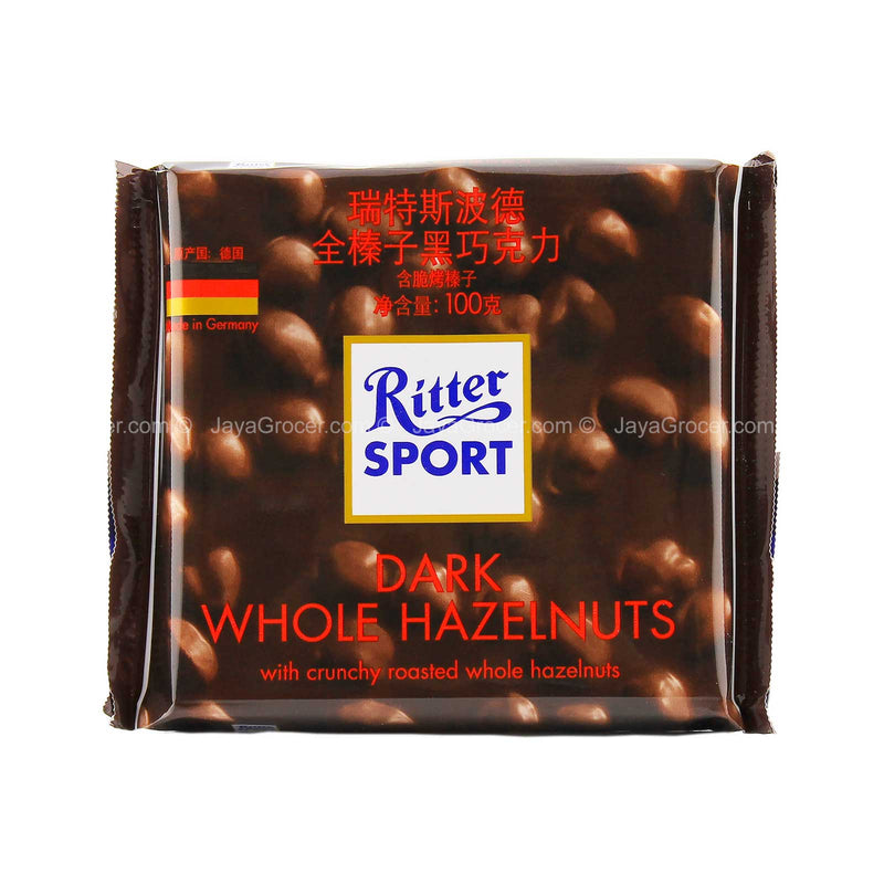 Ritter Sport Dark Whole Hazelnuts Chocolate Bar 100g