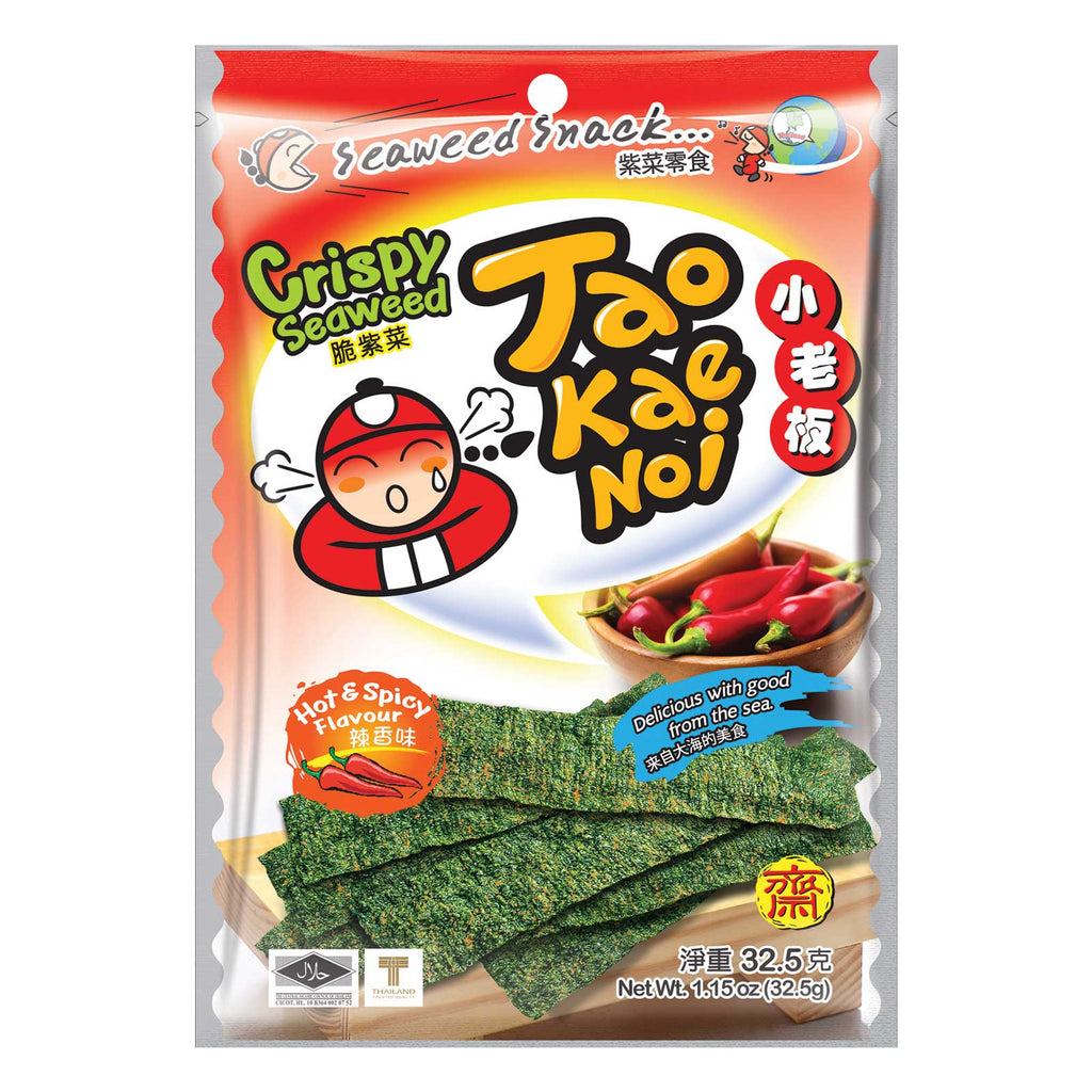 Tao Kae Noi Hot and Spicy Crispy Seaweed Snack 28g