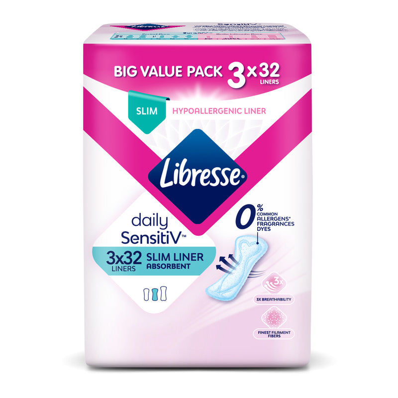 Libresse SensitiV Slim Panty Liners 32pcs x 3